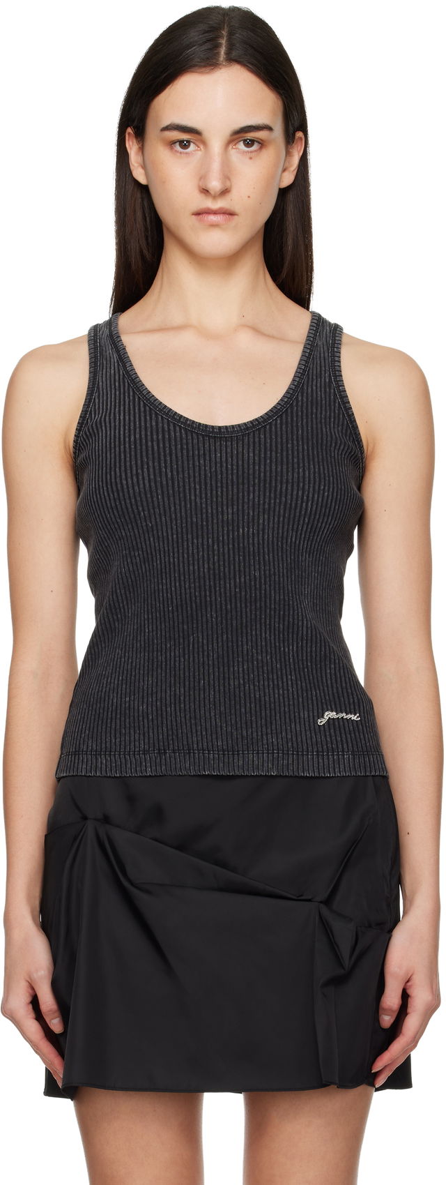 Washed Ribbed Tank Top