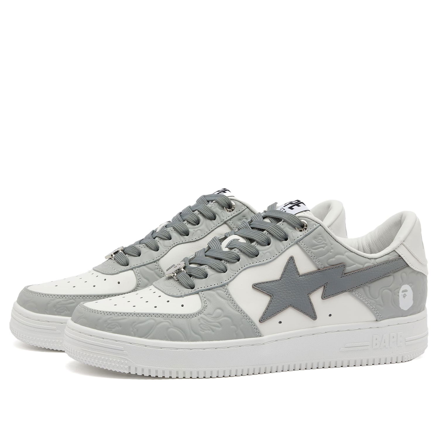 Кецове и обувки BAPE A Bathing Ape Men's BAPE Sta Nubuck Camo Sneakers in Grey, Size UK 10 | END. Clothing Сиво | 001FWK301304M-GRY, 0