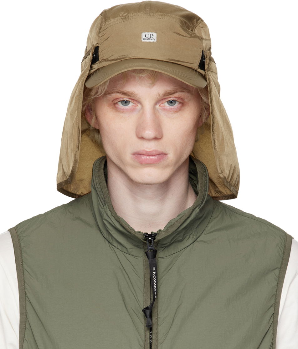 Шапка с козирка C.P. Company Chrome-R Neck Flap Cap Зелено | 14CMAC210A-005904A, 0