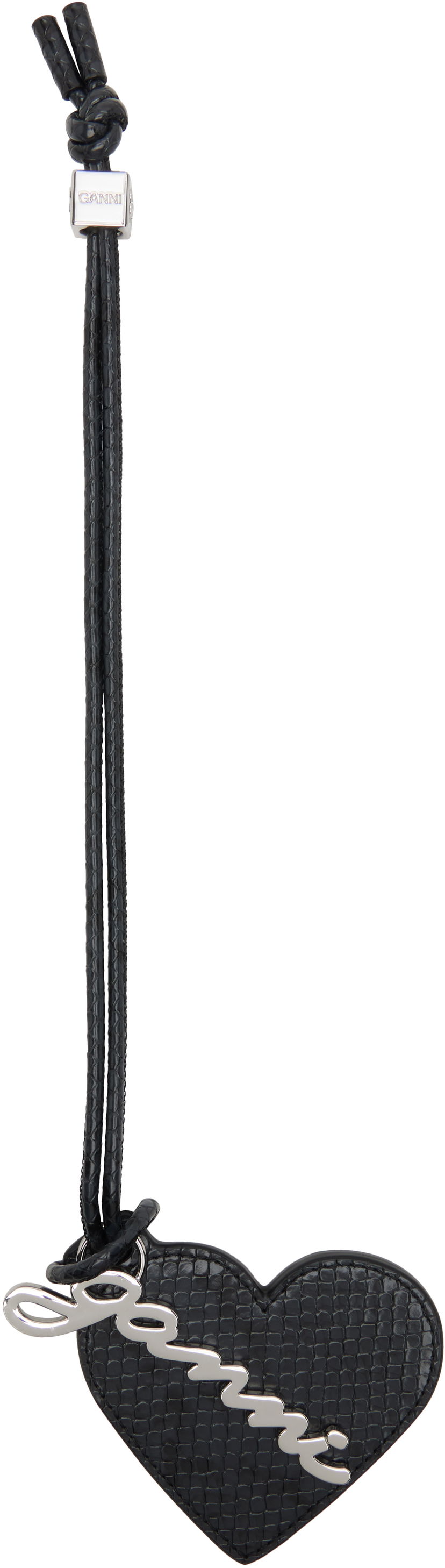 Ключодържатели GANNI Snake Heart Mirror Charm Черно | A7116