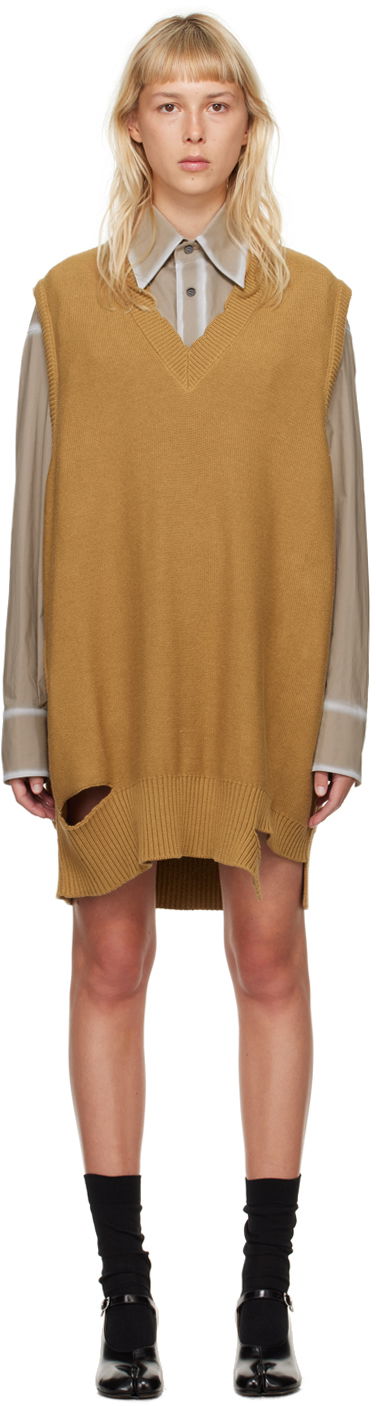 Pокля Maison Margiela MM6 Ripped Minidress Бежово | S52DA0029 S18444, 0