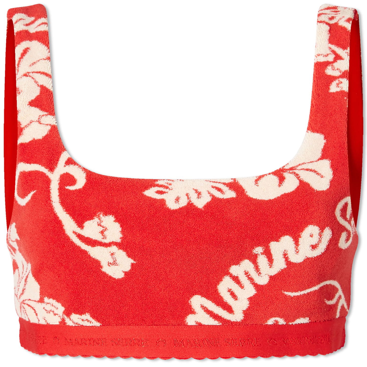 Потник Marine Serre Jersey Jacquard Cropped Bralet Top Червено | WTO390-RD10, 0