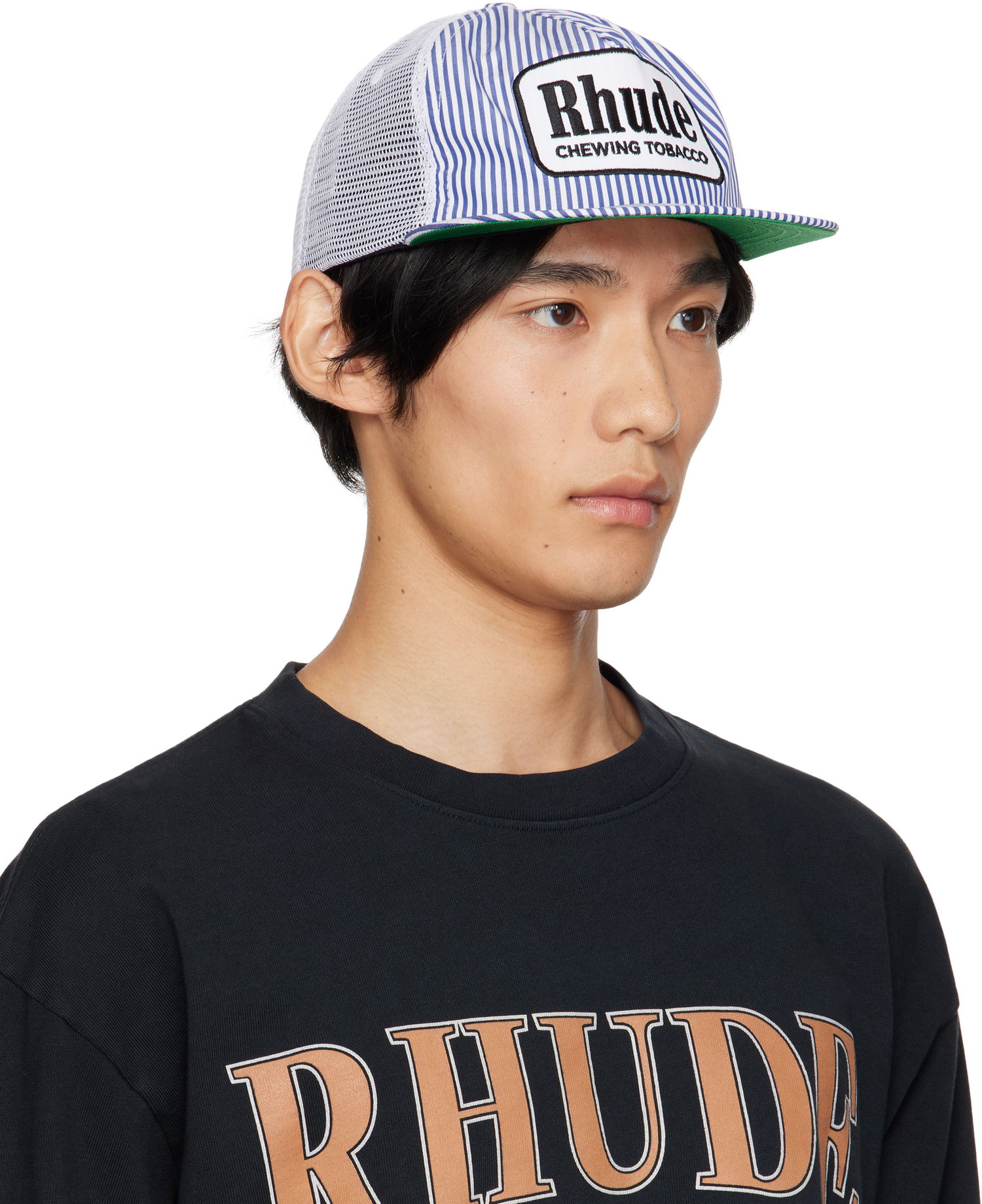 Шапка с козирка Rhude Rhude Striped 'Tobacco' Trucker Hat Синьо | RHPF25HA01748, 1