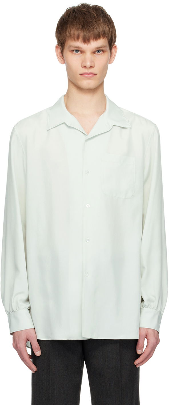 Риза The Row Oversized Satin Button-Up Shirt Зелено | 628-W2862