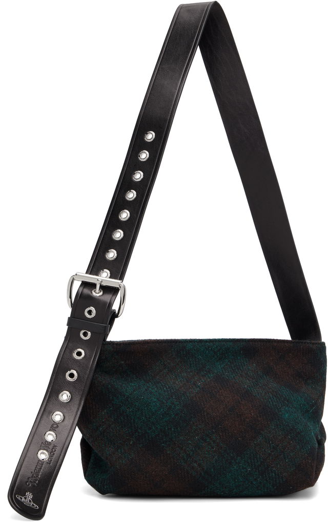 Maxime Small Tartan Crossbody Bag with Eyelet Strap