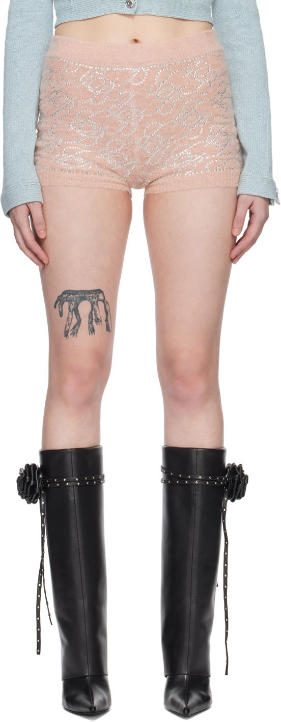 Къси панталони Blumarine Blumarine Monogram Knit Shorts Розово | P422P124A, 0