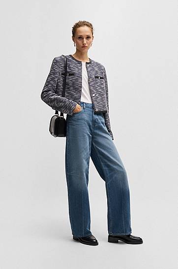 Дънки BOSS Cotton-Blend Denim Jeans Синьо | 50522849, 1