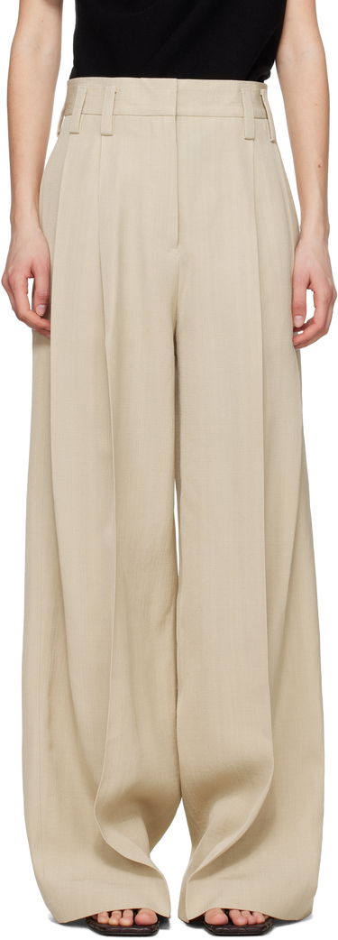 Панталони Jil Sander Jil Sander Voluminous Pleated Trousers Бежово | J03KA0292_J65005, 0