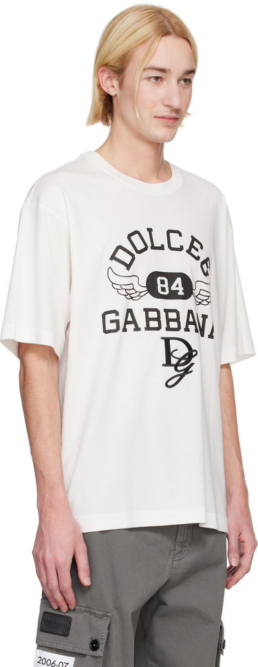 Тениска Dolce & Gabbana Round Neck T-Shirt with Graphic Print Бяло | G8PN9ZG7NSN, 1
