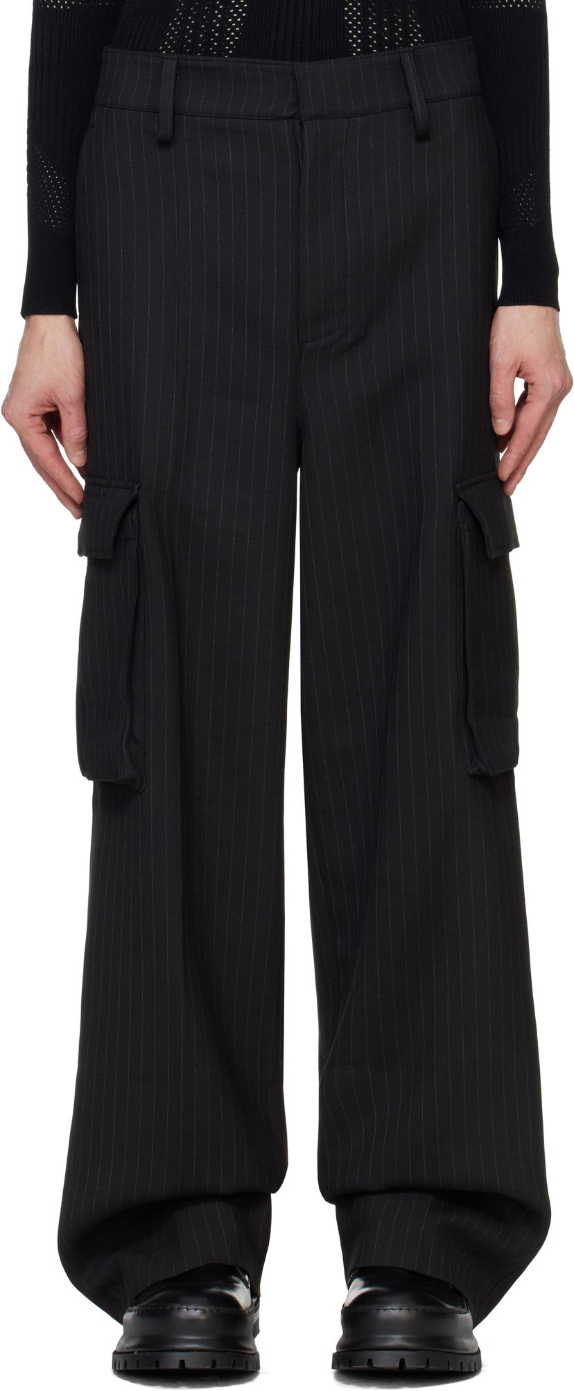 Панталони MISBHV Pinstripe Tailored Trousers Черно | 241M330