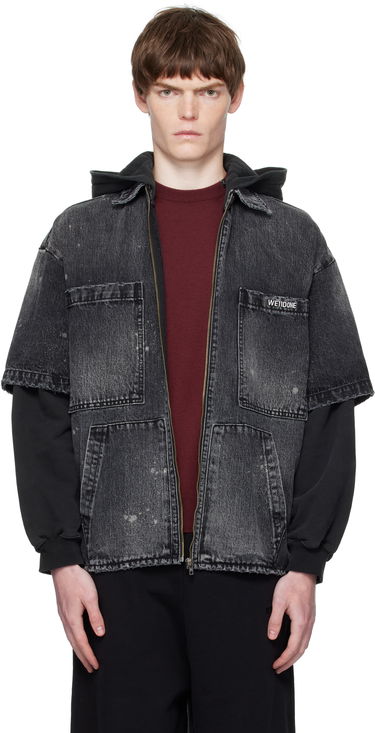 Яке We11done We11done Faded Layered Hoodie Denim Jacket Черно | WD-DJ2-25-315-M-BK, 0