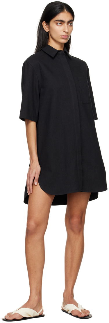 Pокля Loulou de Saison Loulou de Saison Basava Mini Shirt Dress Черно | BASAVA, 3