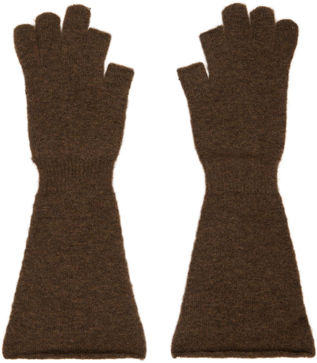 Alpaca Knit Long Fingerless Gloves