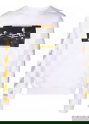 Caravaggio Saint Jerome Writing Print Slim Fit Sweatshirt White Yellow