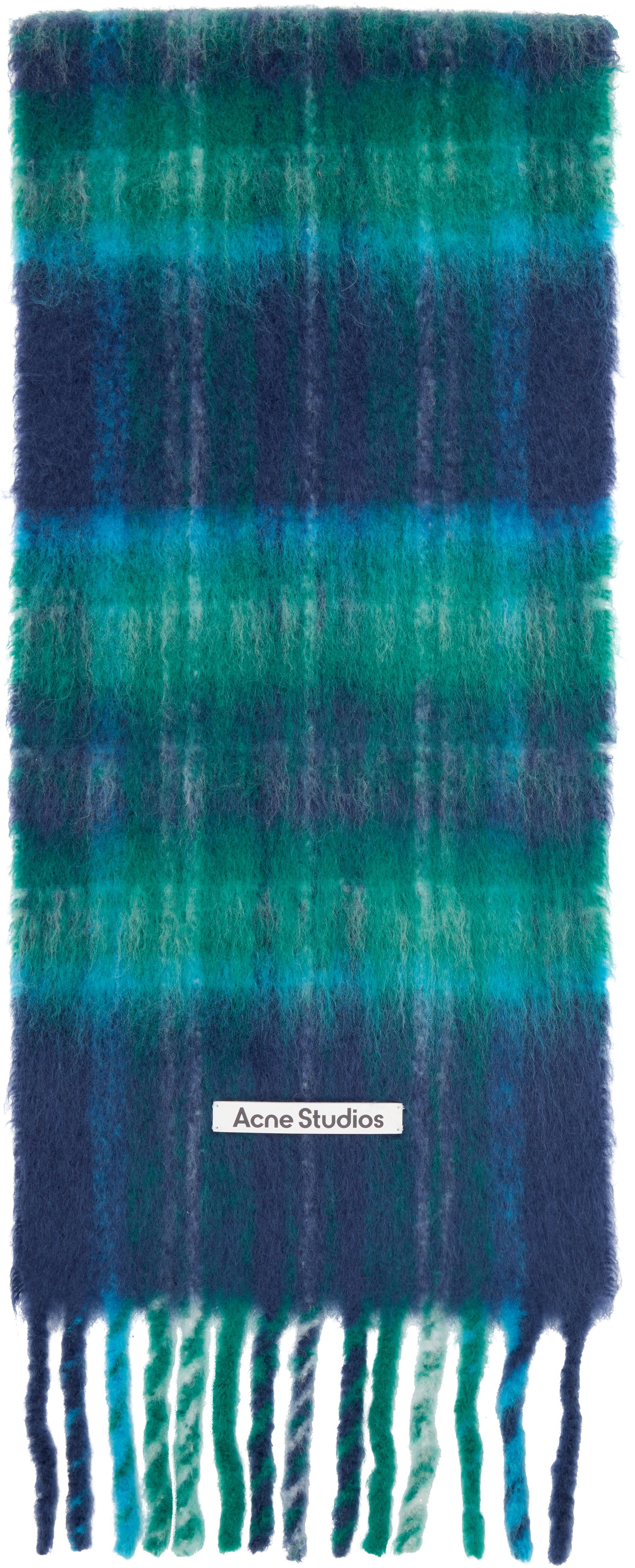 Шал Acne Studios Mohair Check Scarf Тюркоазено | CA0394-, 0