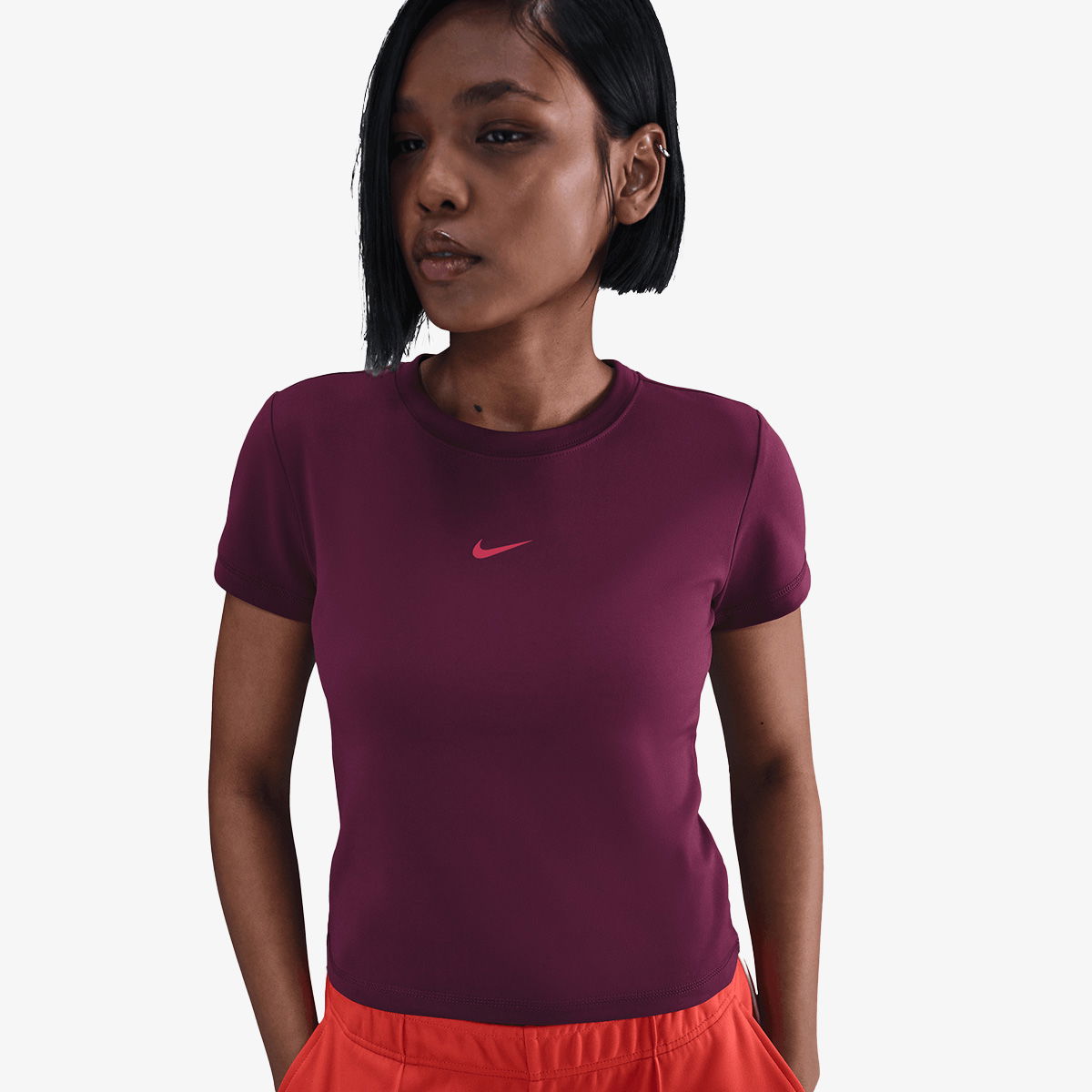 Съкратен топ Nike NSW Crop T-Shirt Бургунди | IH4060-610, 0
