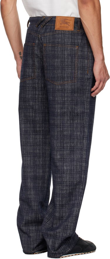 Дънки Burberry Burberry Loose Check Jeans Синьо | 8110647, 2