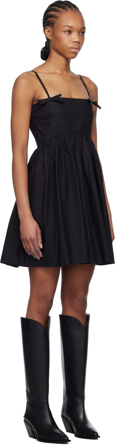 Pокля GANNI Ganni Cotton Poplin Strap Mini Dress Черно | W0194, 1