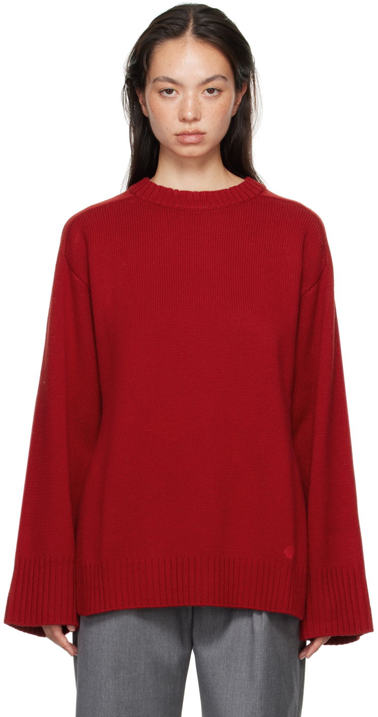 Пуловер Loulou de Saison Loulou de Saison Safi Ribbed Knit Sweater Червено | SAFI, 0
