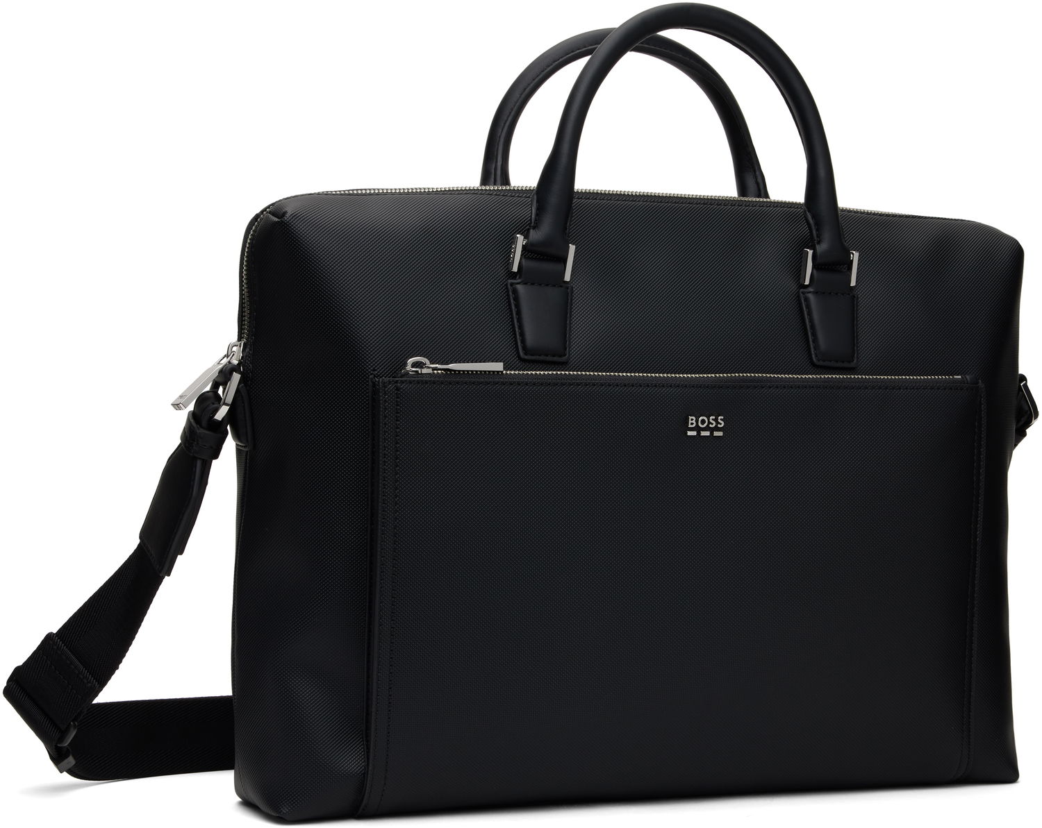 Чанта през рамо BOSS BOSS Grained Faux-Leather Briefcase Черно | 50536088, 1