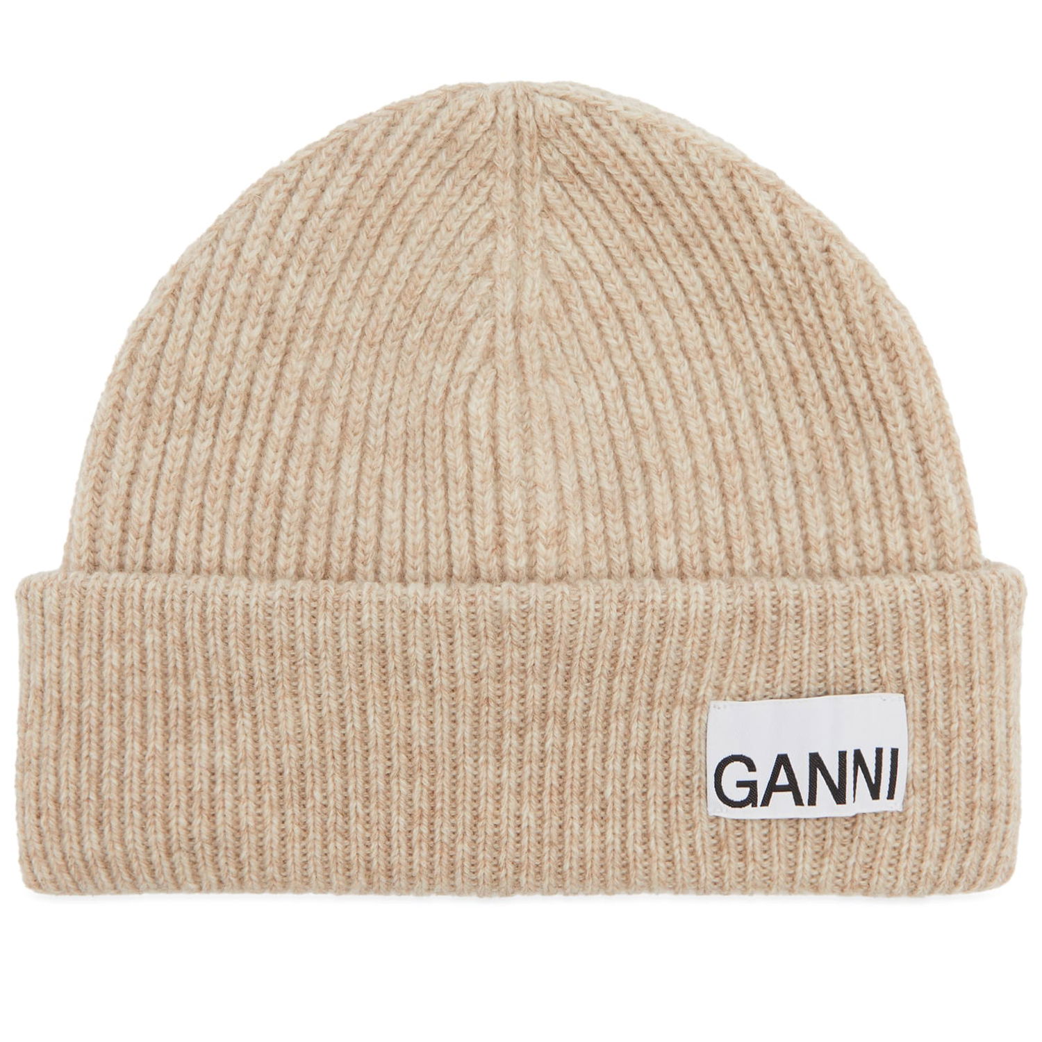 Шапка GANNI Light Structured Rib Knit Beanie Бежово | A5369-196, 0