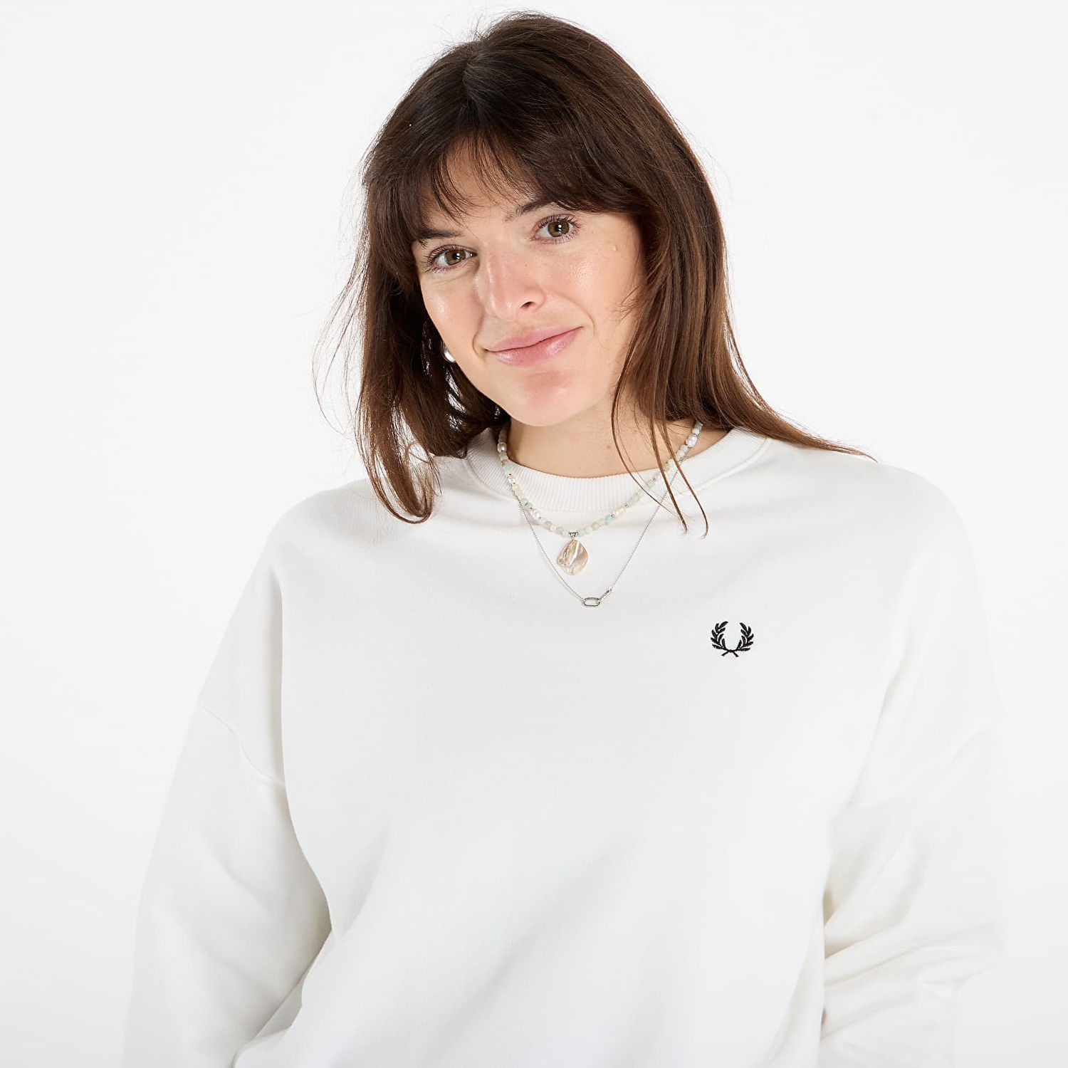 Суитчър Fred Perry Tipped Sweatshirt Бяло | G1148 129, 1