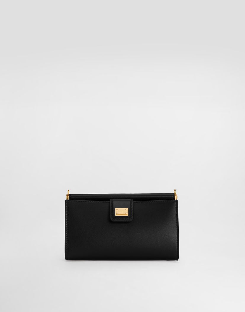 Дамска чанта Dolce & Gabbana Dolce & Gabbana Plongé Calfskin Phone Bag Черно | BI3367A9S2580999