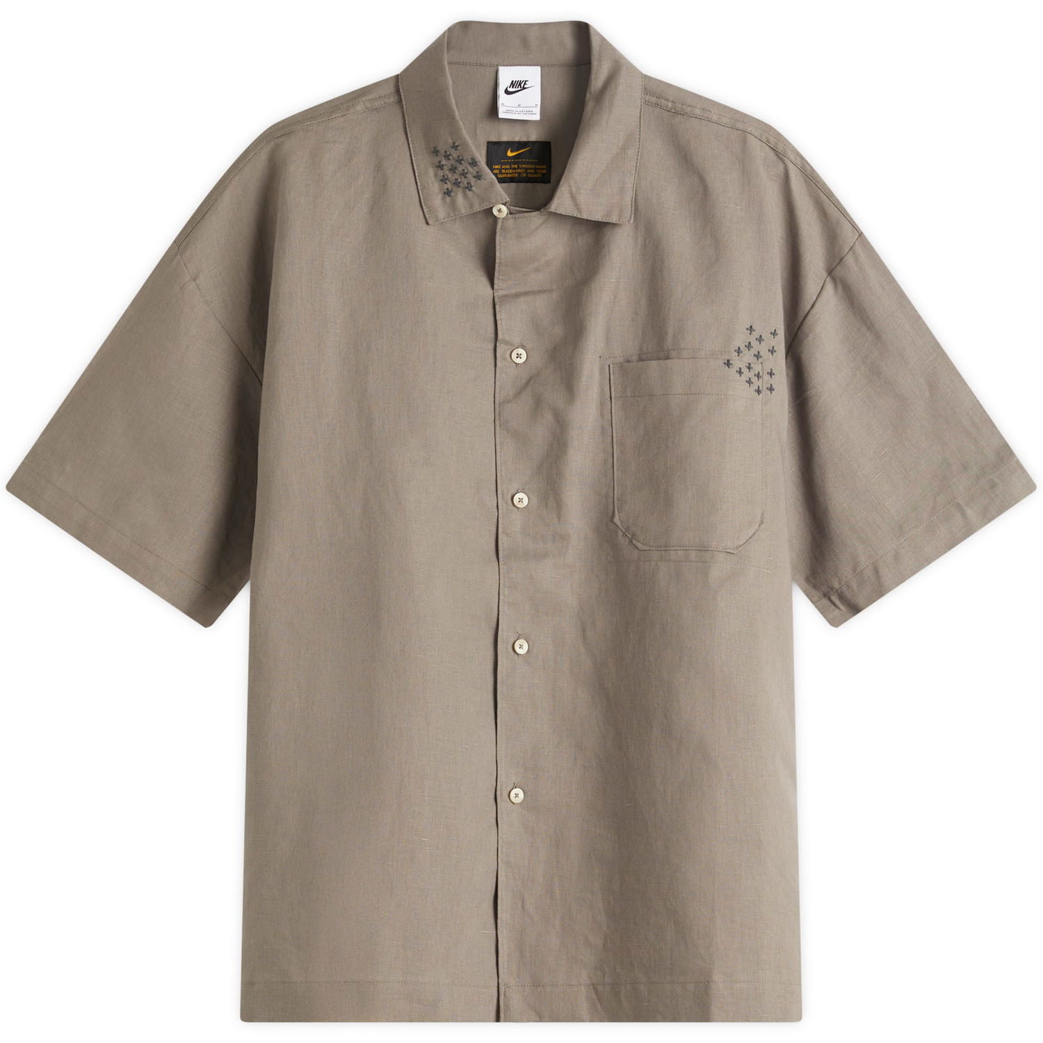 Риза Nike Life Sashiko Short Sleeve Shirt, Size Large Сиво | HJ2981-289, 0