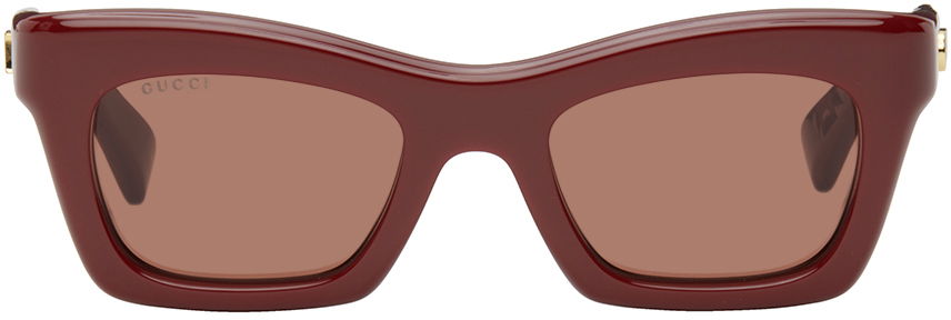 Слънчеви очила Gucci Burgundy Rectangular Sunglasses Бургунди | GG1773S-003, 0