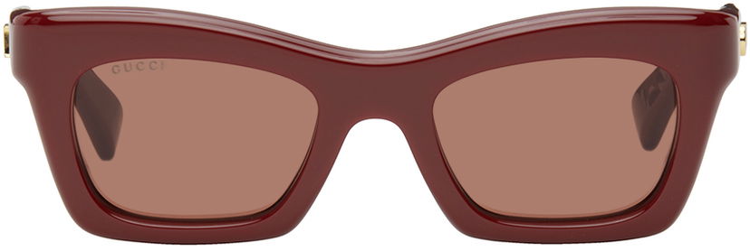 Слънчеви очила Gucci Burgundy Rectangular Sunglasses Бургунди | GG1773S-003