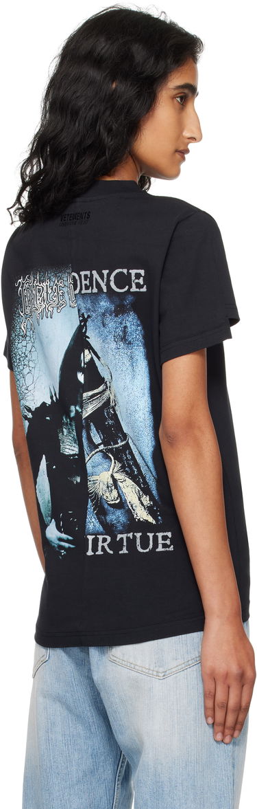 Тениска VETEMENTS VETEMENTS Cradle of Filth Cut-Up Fitted T-Shirt Черно | WCF76TR960BB, 2