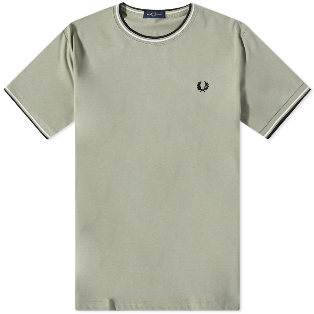 Тениска Fred Perry Twin Tipped Tee Зелено | M1588-R89, 0