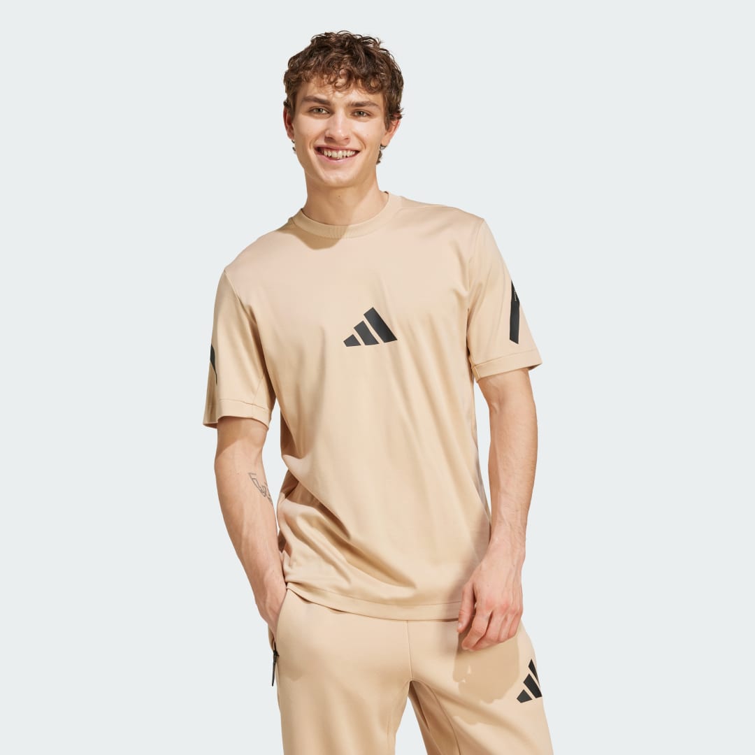 Тениска adidas Performance Z.N.E. T-Shirt Бежово | JF2453, 0