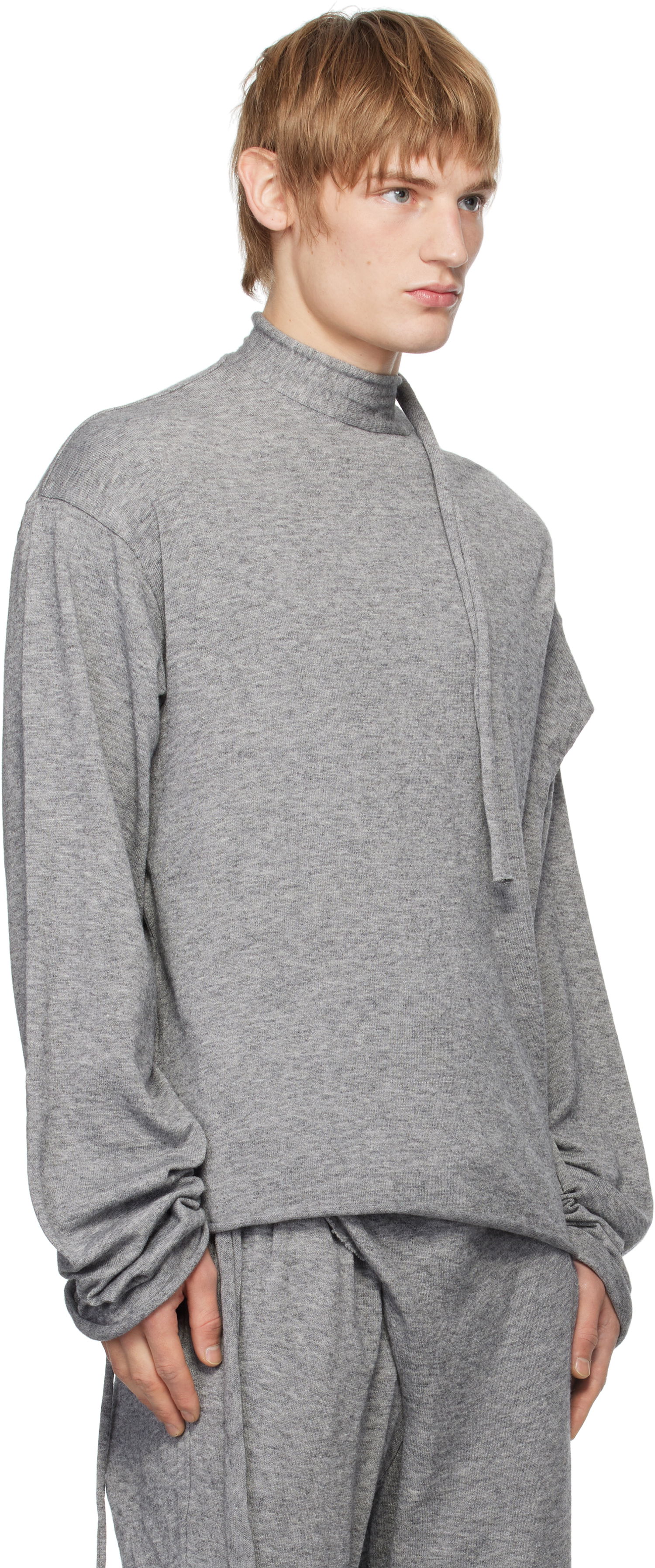 Пуловер Ottolinger Ottolinger Strap Knit Loose Longsleeve Sweatshirt Сиво | 2204010211, 1