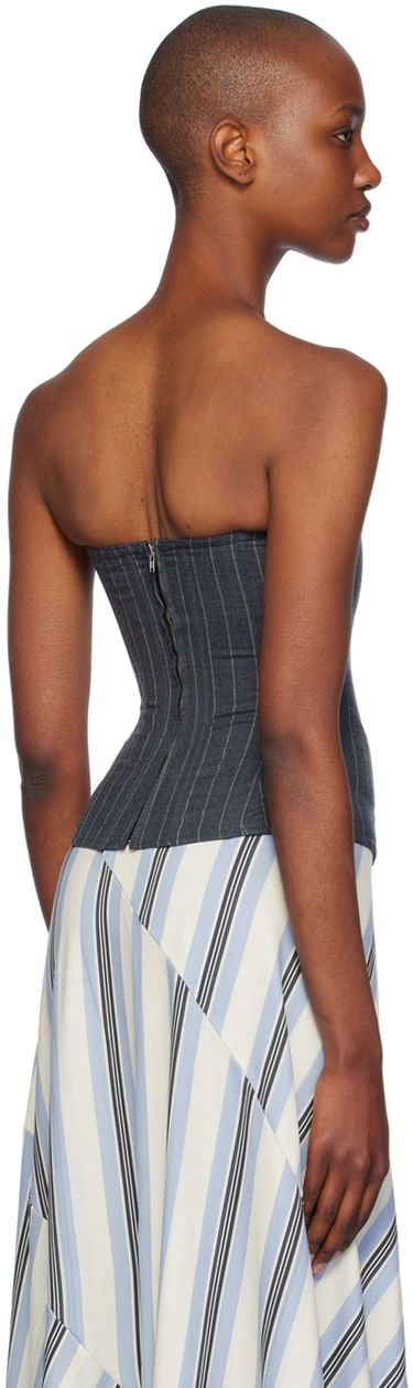 Потник Miaou Miaou Libra Pinstriped Corset Top Синьо | 7063PSWPSW, 2