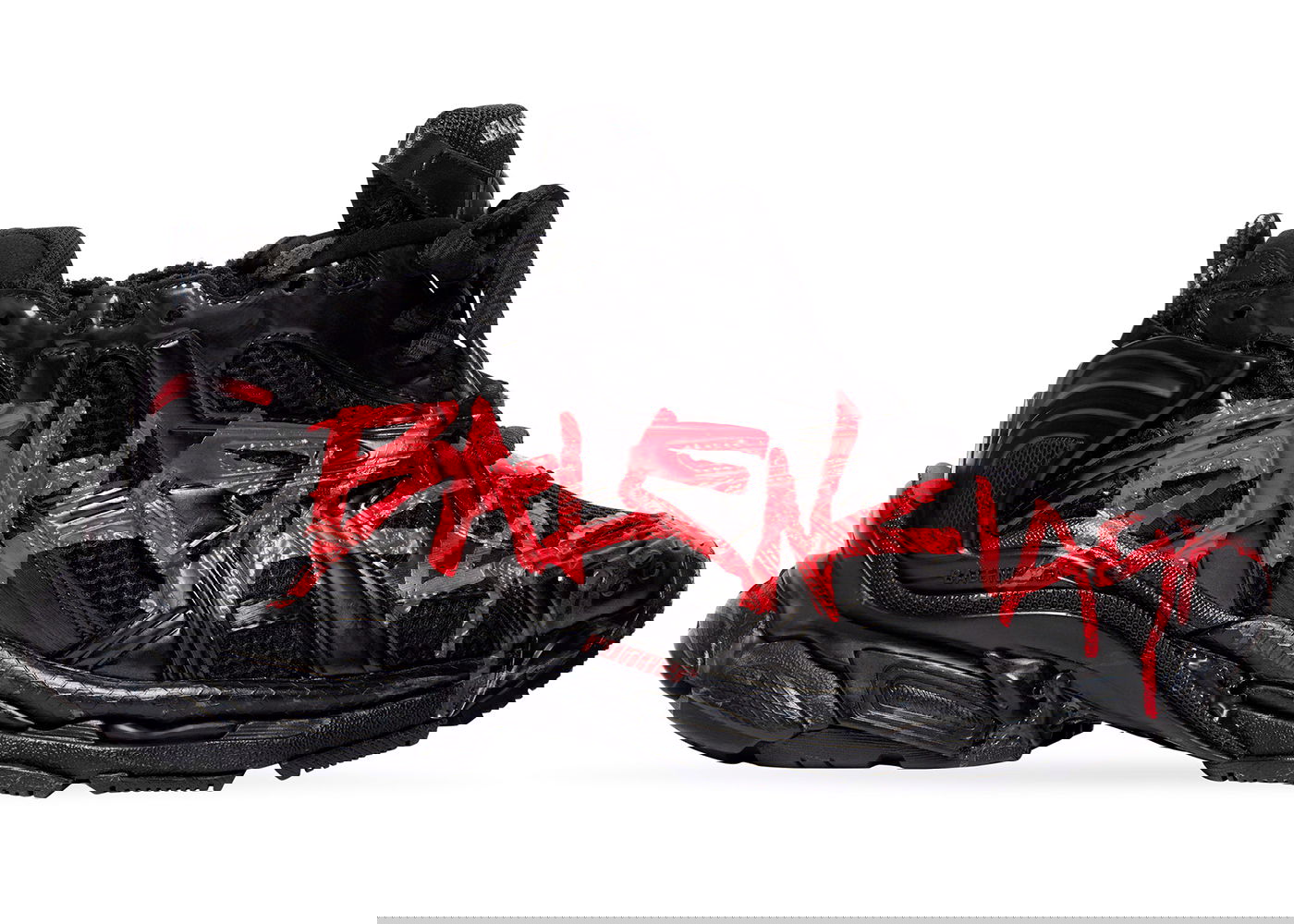Кецове и обувки Balenciaga Runner Graffiti "Black Red" Черно | 677403W3RBQ1060, 0