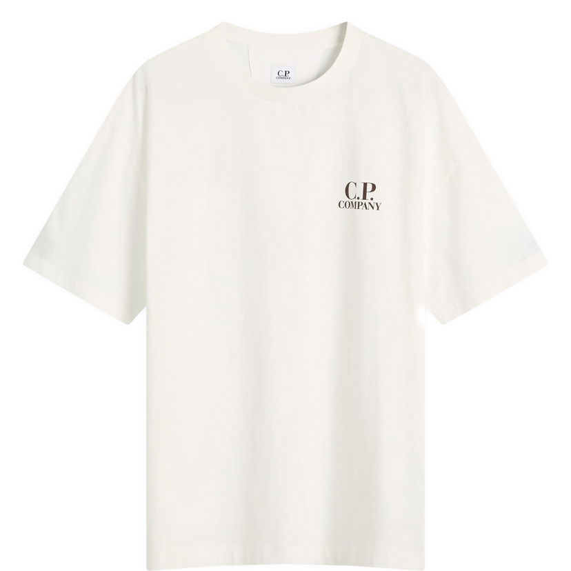 Тениска C.P. Company Logo Print T-Shirt Бяло | 19CMTS103A-005100W-103