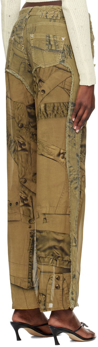 Дънки Blumarine Blumarine Cinch Straight-Leg Jeans Зелено | P422P113A, 2