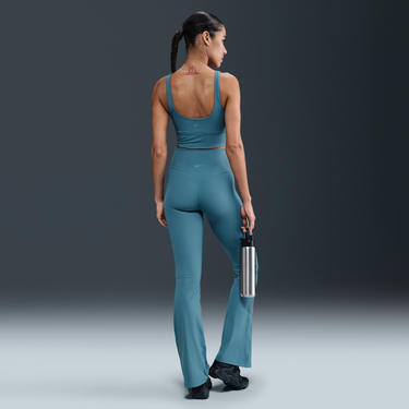 Бутилки за пиене Nike Nike Zenvy High-Waisted Ribbed Flare Leggings Синьо | HJ1846-006, 2