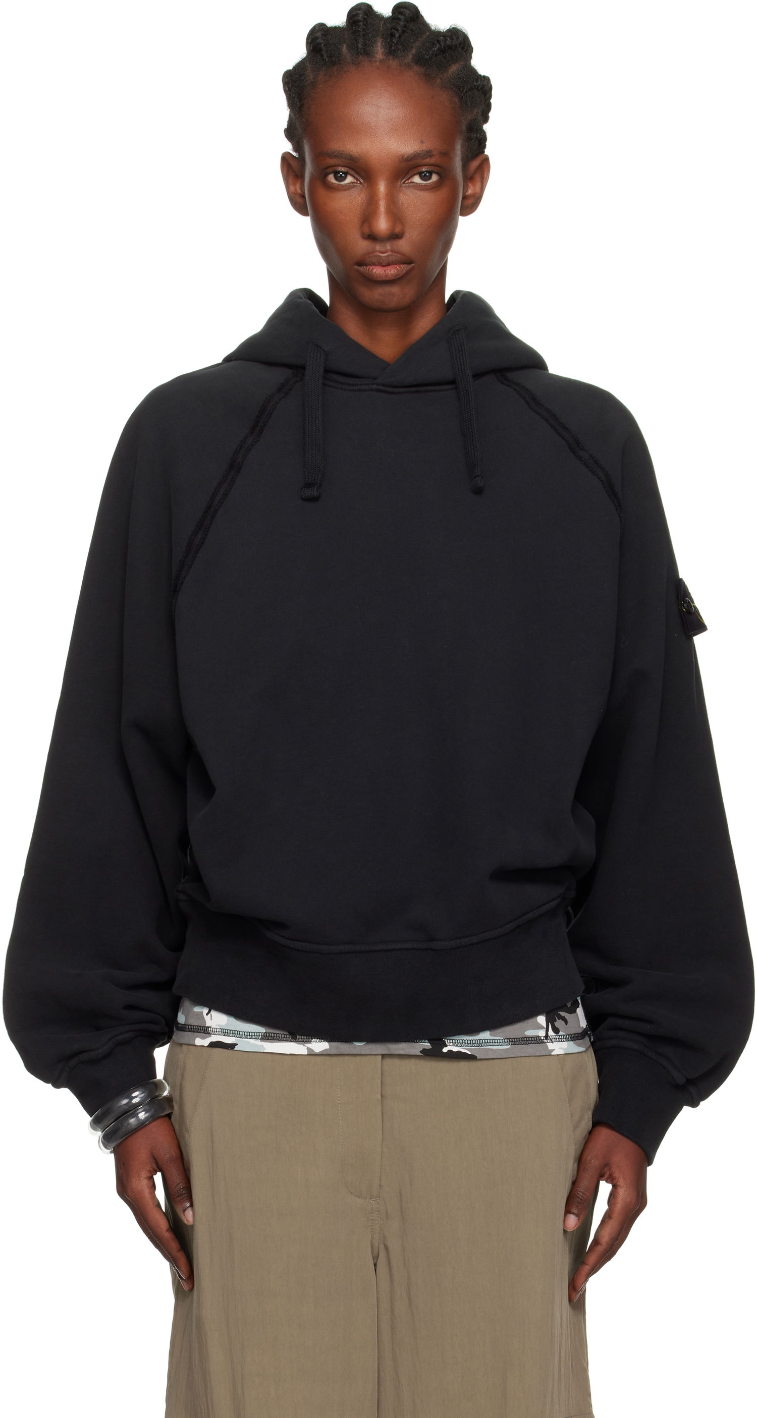 Суитчър Stone Island Brushed Organic Cotton Fleece Hoodie Черно | K2S15 6100023 S0A20, 0