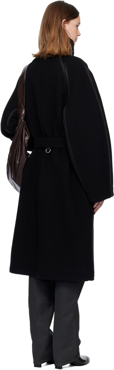 Палта LEMAIRE Buckled Collar Belted Duffle Coat Черно | CO1112 LF1116, 2