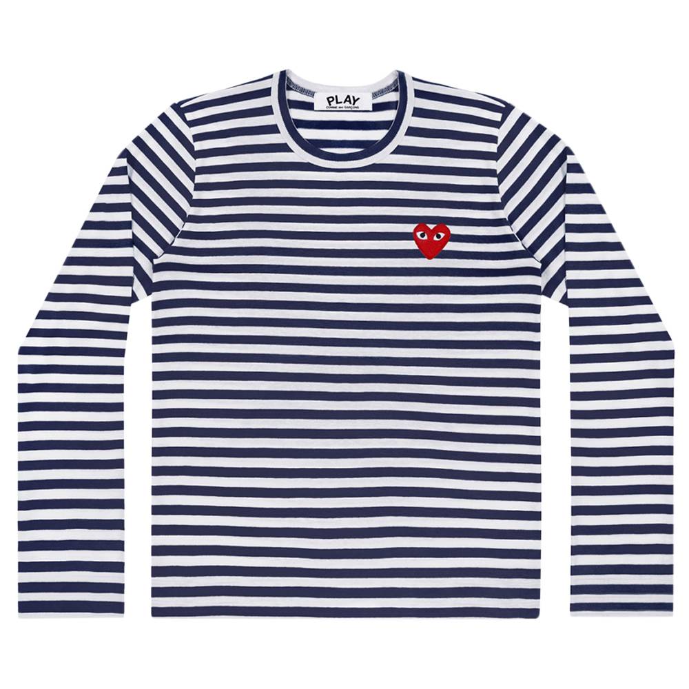 Риза Comme des Garçons PLAY Heart Logo Tee Тъмно синьо | AZ T010 051 1, 1
