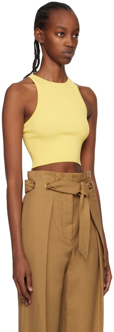 Съкратен топ Max Mara Max Mara Turku Sleeveless Knit Tank Top Жълто | 2313611938600, 1