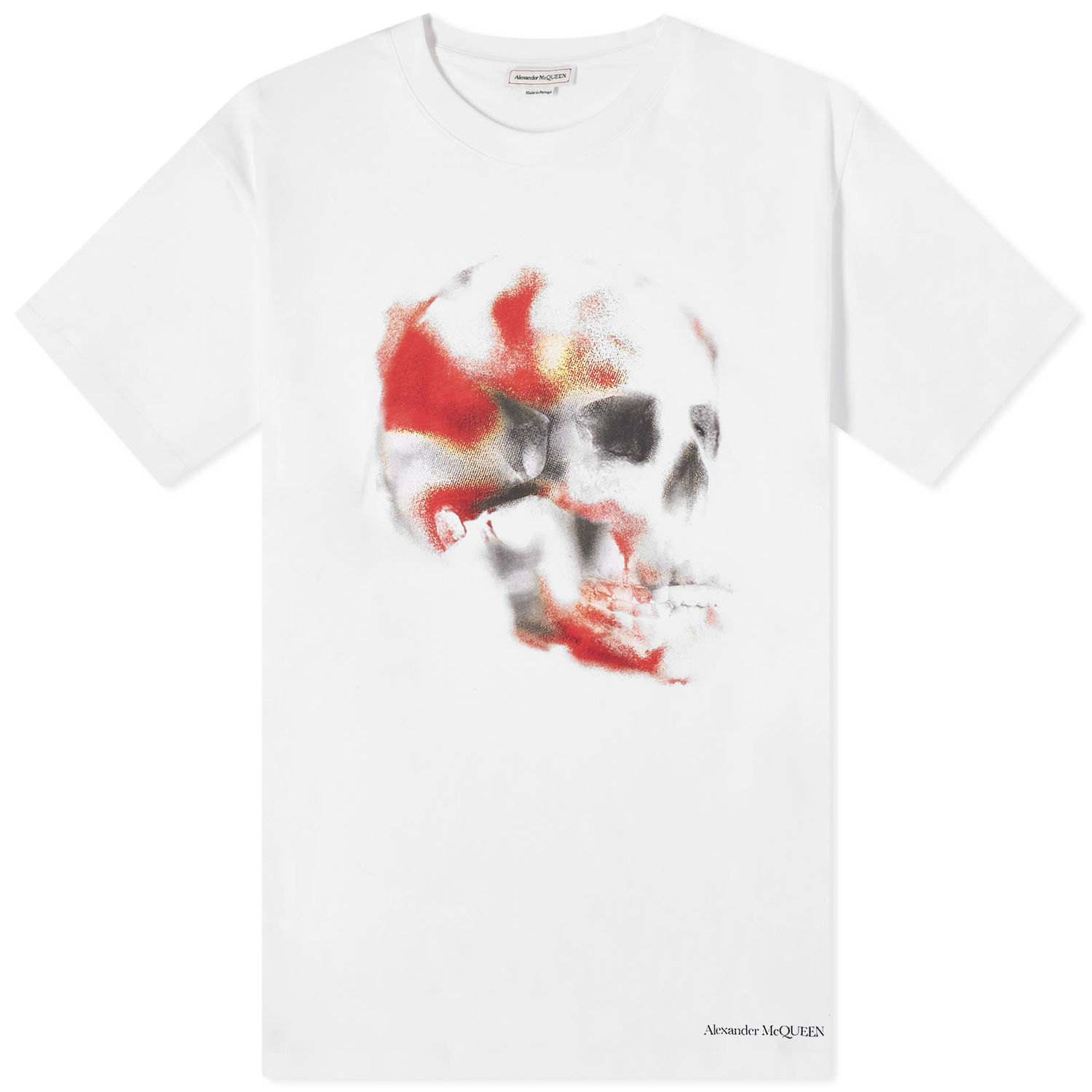 Тениска Alexander McQueen Obscured Skull Print T-Shirt Бяло | 776336QTAAL-0961, 0