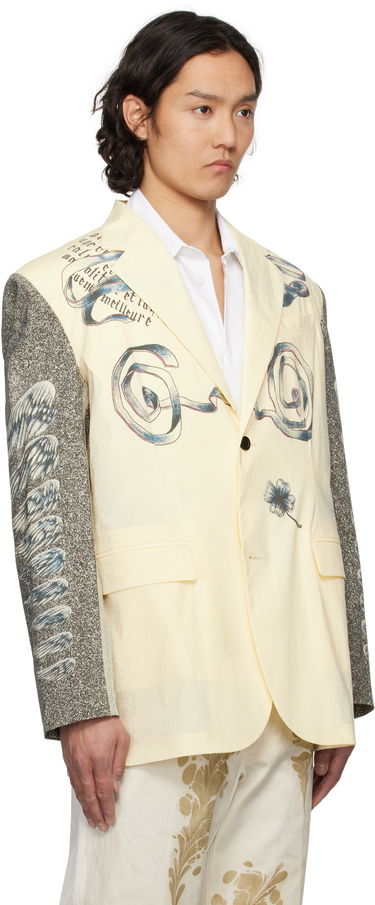 Яке Jean Paul Gaultier Jean Paul Gaultier Multi-Tattoo Print Blazer Жълто | 25/34-U-VE105-C588-030030, 1