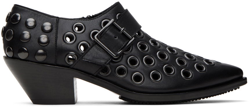 Кецове и обувки Junya Watanabe Steer Oiled Studded Leather Heels Черно | JL-K106-001, 0