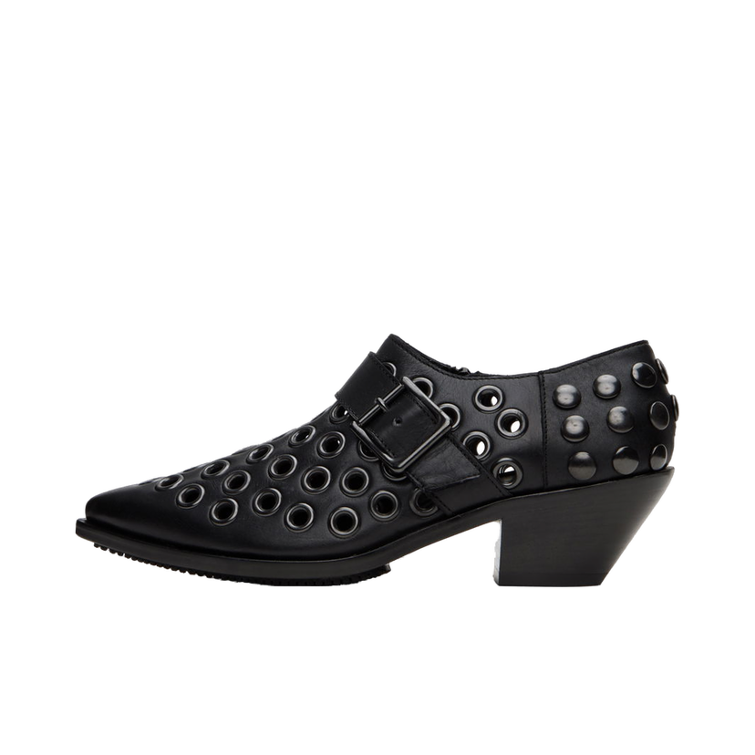 Кецове и обувки Junya Watanabe Steer Oiled Studded Leather Heels Черно | JL-K106-001