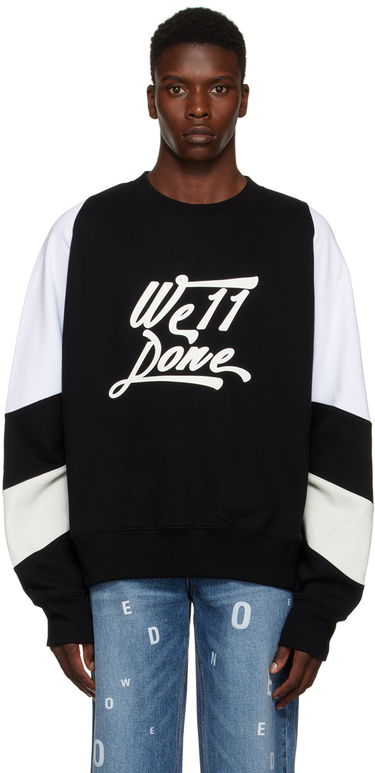 Суитчър We11done We11done Printed Sweatshirt Черно | WD-TS3-22-740-U-BK, 0