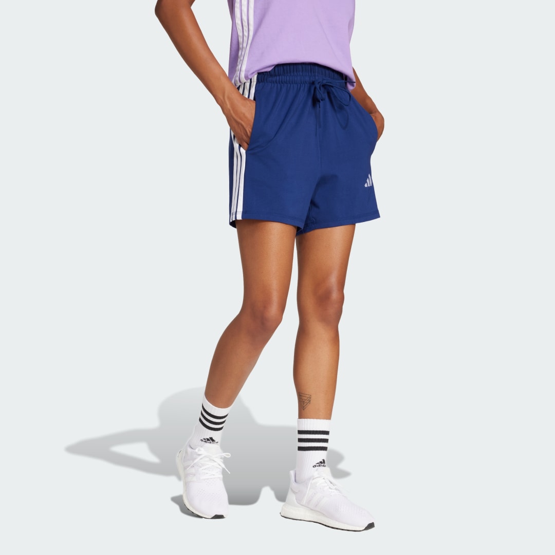 Къси панталони adidas Performance Cotton Shorts with Side Stripes Синьо | JD0913, 1