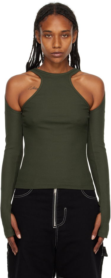 Тениска Dion Lee Loop Cutout Long Sleeve T-Shirt Зелено | C3074F22, 0